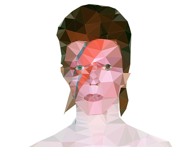 More Low Poly Bowie WIP 3d bowie david illustration