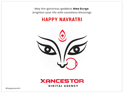 Xancestor Digital Agency - Happy Navratri app branding design flat illustrator logo typography ui ux vector website