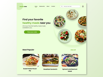 Healthy Eats design food landing page design ui web design