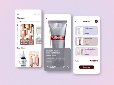 e-commerce app ui design app design beauty product checkout e commerce e shop ui design