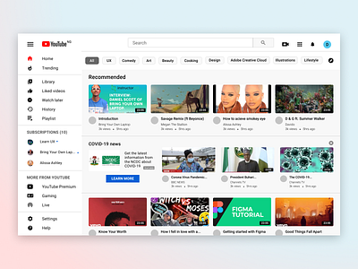 YouTube web app redesign