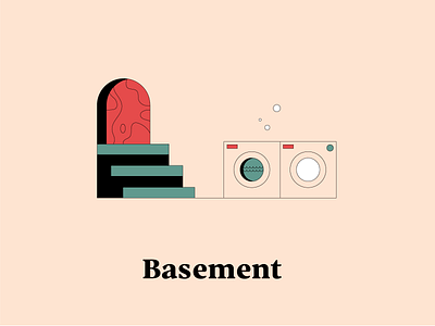 B is for Basement basement dwellingsfromatoz illustrationchallenge laundry