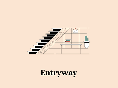 E is for Entryway dwellingsfromatoz entryway hallway illustrationchallenge stairs