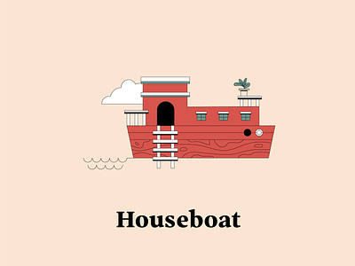 H is for Houseboat amsterdam canals dwellingsfromatoz houseboat illustrationchallenge