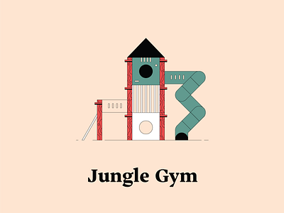 J is for Jungle Gym dwellingsfromatoz illustrationchallenge junglegym playground slide