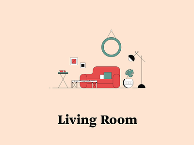 L is for Living Room couch dwellingsfromatoz illustrationchallenge lamp livingroom