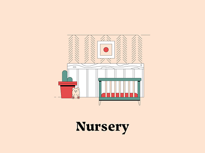 N is for Nursery baby crib dwellingsfromatoz illustration illustrationchallenge nursery