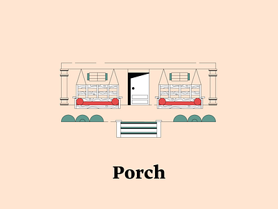 P is for Porch dwellingsfromatoz house illustrationchallenge porch porchswing