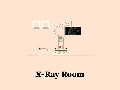 X is for X-Ray Room dwellingsfromatoz illustrationchallenge skeleton xray