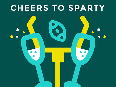 Cheers to Sparty champagne football michigan msu newyears spartans state toast