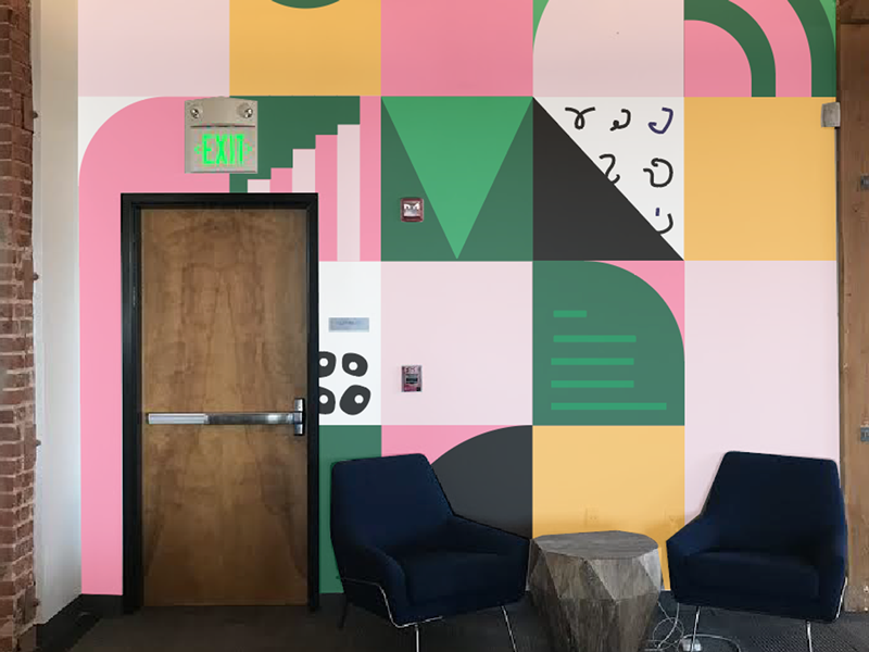 Mode Mural analytics smallmultiples charts paint office installation illustration