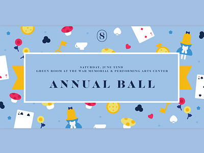Annual Ball 2019 aliceinwonderland cards illustration invitation spinsters