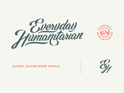 Everyday Humanitarian Logo app design charity everyday art everyday humanitarian hand lettering humanitarian lettering non profit nonprofit waves