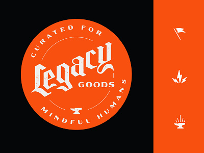 Legacy Goods - Branding anvil brand identity branding curated flag goods legacy legacy goods lightning logo logotype