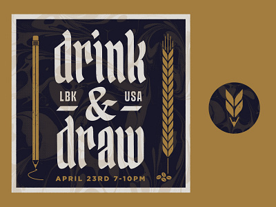 Drink and Draw Night Lubbock draw draw night drink drink and draw event hops logo lubbock pencil texas