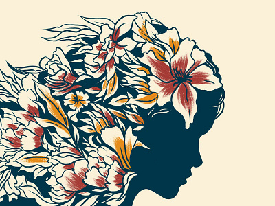 Letters to a Curious Mind curious flowers flowershop girl illustration leaf leafs mind silhouette wip