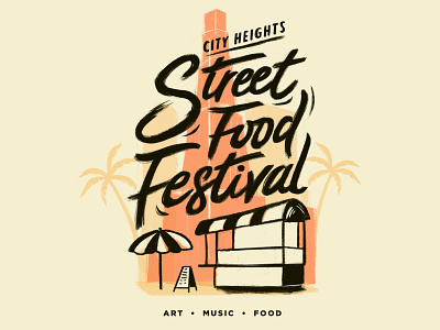 City Heights CDC Street Food Festival california event poster festival food fest food festival illustration lettering non profit print design street food