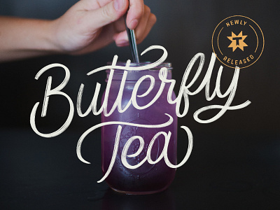 Thump Coffee Butterfly Tea Ad branding butterfly butterfly tea coffee coffee ad coffee shop drink hand lettering lettering tea typography