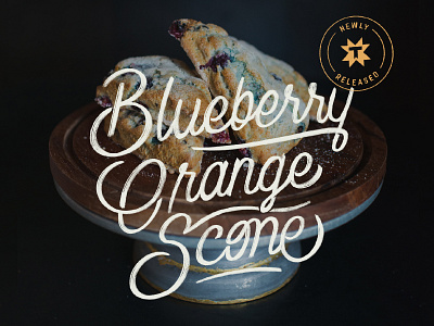 Thump Coffee Blueberry Orange Scone Ad baking blueberry branding coffee coffee ad coffee shop hand lettering lettering scone typography