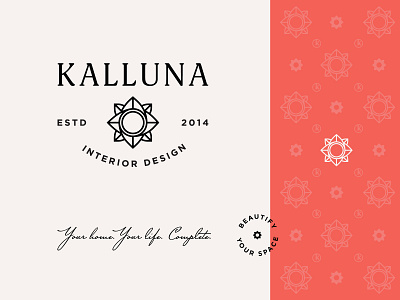 Kalluna Interior Design branding flower interior interior design kalluna logo origami type typography