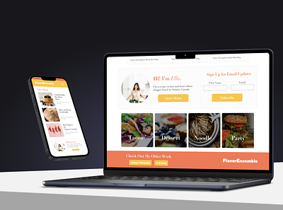 Responsive Design for Food Blog branding design ui web