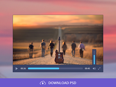 Free Audio/Video Player PSD audio download flat free player player skin psd ui video
