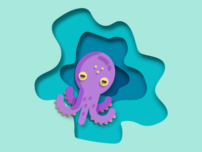 octopus branding design illustration octopus papercut photoshop quarantine ui uiux ux vector web design