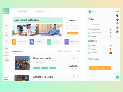 Job station app branding design figma illustration job logo offer post ui uiux ux web design