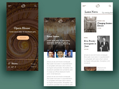 Opera house app branding design elvis figma frank green old opera operahouse typography ui uiux ux web design