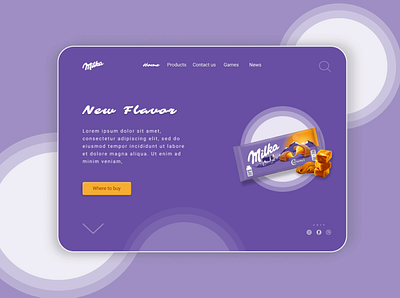 Milka Chocolate app chocolate chocolate bar design download figma logo milka ui uiux ux web design