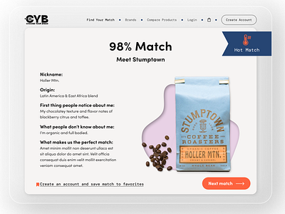 Concept design for a coffee supplier microsite