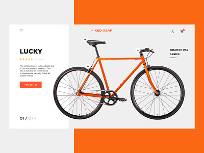 Fixie Lucky Bike bicycle bicycles bike design landing orange typogaphy ui ux web website