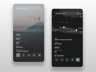 Mountain travel app design explore hiking mountain tour travel ui