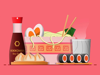 Chopsticks away!! 3d animation branding graphic design logo motion graphics ui