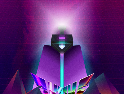 The Slayer 1980s art design illustration illustrator photoshop retro retrowave synthwave vaporwave