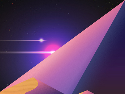 lost pyramid 1 1980s art comet design dunes flat illustration illustrator neon neon lights photoshop purple pyramid retro retrowave space synthwave vaporwave vector