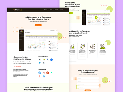 Theme.io Landing Page Design graphic design landing page design saas typography ui web app web design