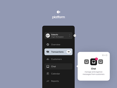 Platform UI — Sidebar animation animation app sidebar ui website