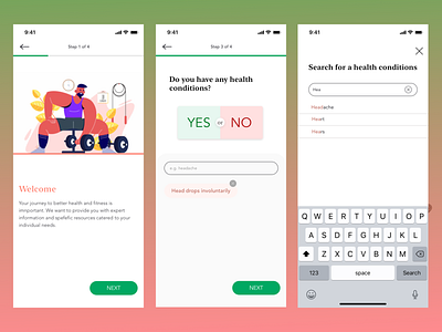 Fitness App Onboarding Page fitness uidesign