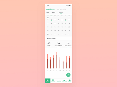 Workout Page-Fitness App ui