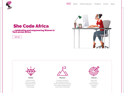 She Code Africa Landing Page