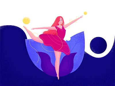 Girl Ballerina blue clean ui color creativity dailyui dance drawing dribble flyer girl iiiustrator illustrator light like moon ui vector woman