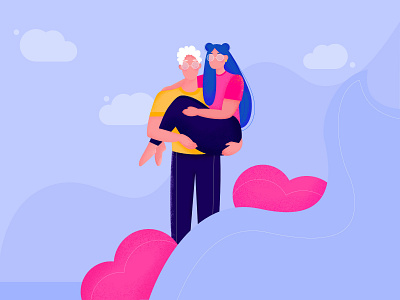 Loving couple app art character characterdesign color dailyui design dribble illustraion illustration like lovers man people pink poster vector web website woman