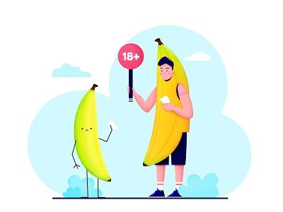 Not today, banana! 2d affinitydesigner app appuidesign art banana business characterdesign color dailyui design draw illustration illustrations illustrator ios mobile people vector website