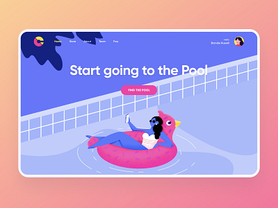 Relax Online 2d affinitydesigner art blue business characterdesign clean ui color dailyui draw drawing illustration iphone people pool relax vector webdesign website woman