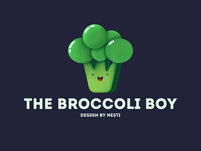 The Broccoli Boy 2d affinitydesigner art breakfast broccoli characterdesign clean color concept creative cuteface dailyui draw flatdesign food green illustration kids illustration vector website