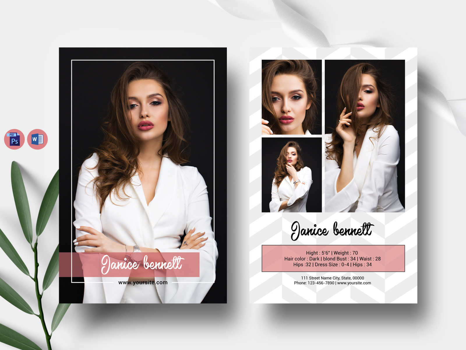 Model Comp Card Template by UltimateTemplate on Dribbble Throughout Comp Card Template Psd