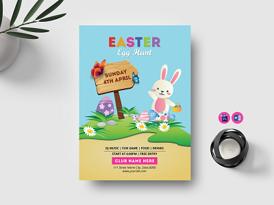 Easter Egg Hunt Flyer Template easter party flyer