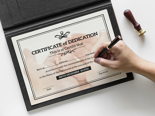 Baby Dedication Certificate designs, themes, templates and downloadable