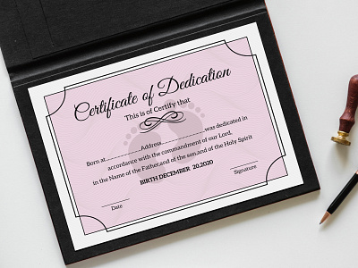Baby Dedication Certificate certificate template